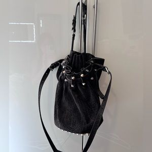 LIKE NEW Alexander Wang Bucket Bag, suede snakeskin pattern